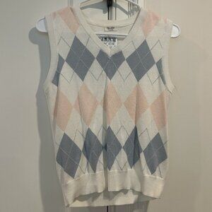 VINTAGE BRANDY MELVILLE Pastel Argyle Knit Sweater Vest